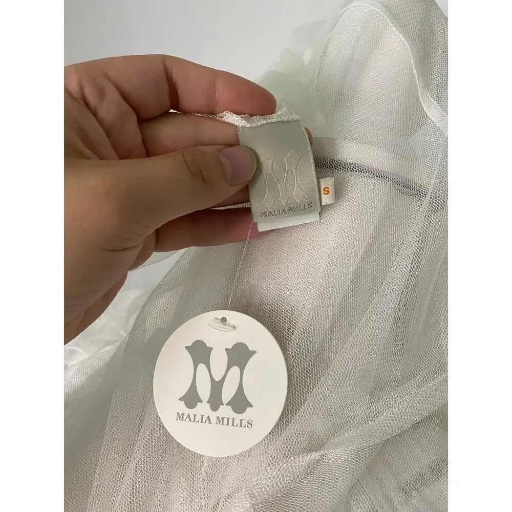 Malia Mills Annette White Tulle Cover Up